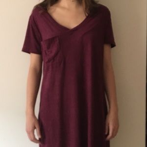 Maroon t-shirt dress